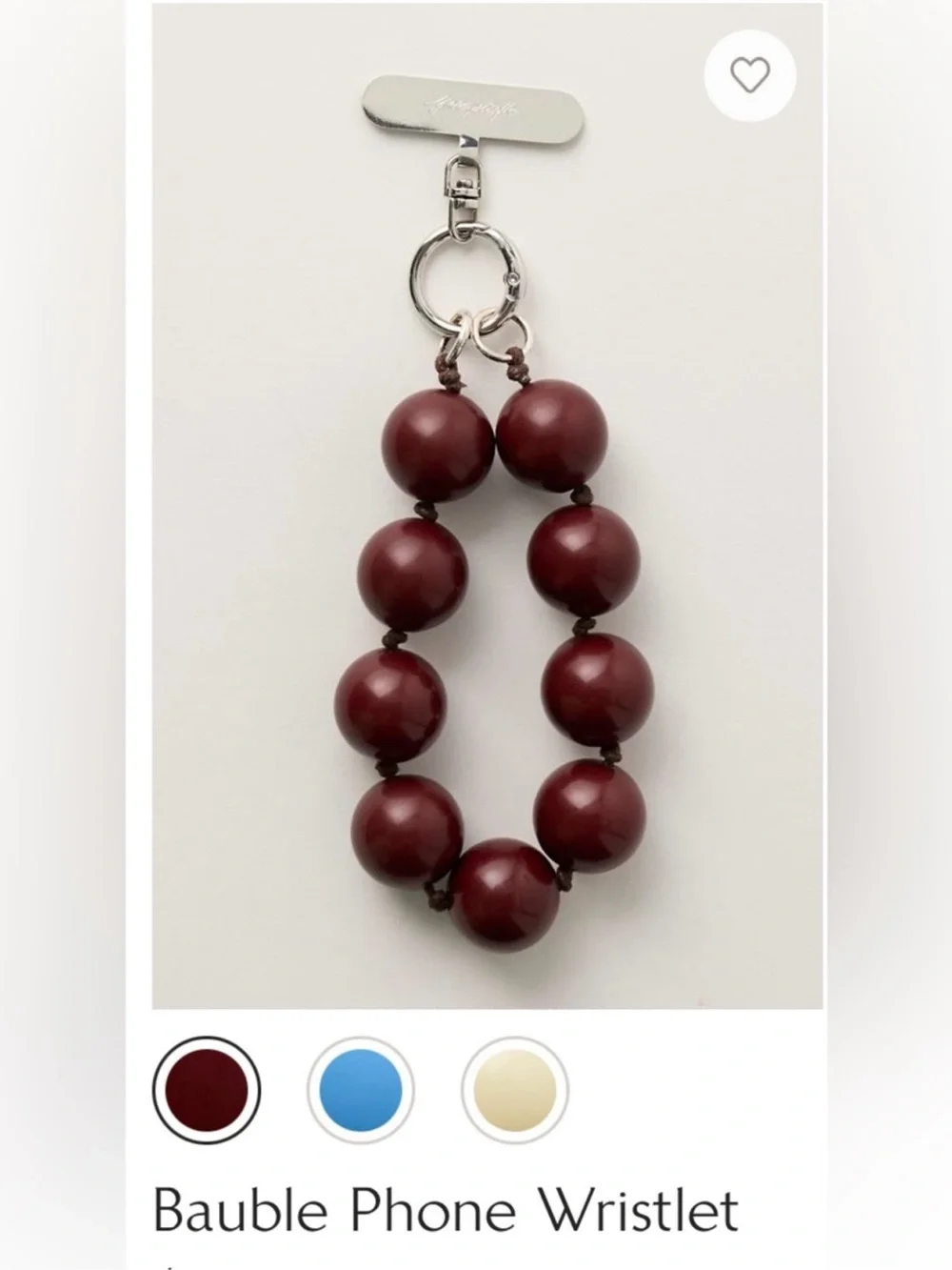 Free People Burgundy Beaded bauble phone wristlet
